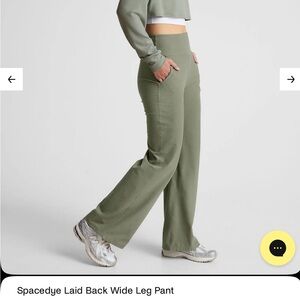 Beyond Yoga Grey Sage Heather Spacedye Laid Back Wide Leg Pant